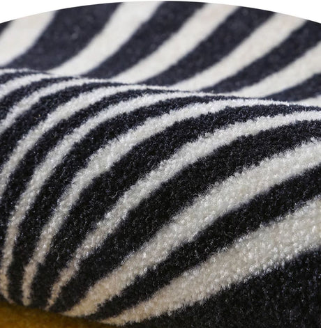 MOXI Seraphina Abstract Geometric Round Carpet - Minimalist Black & White Design from MOXI
