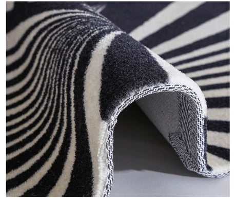 MOXI Seraphina Abstract Geometric Round Carpet - Minimalist Black & White Design from MOXI