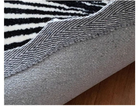 MOXI Seraphina Abstract Geometric Round Carpet - Minimalist Black & White Design from MOXI