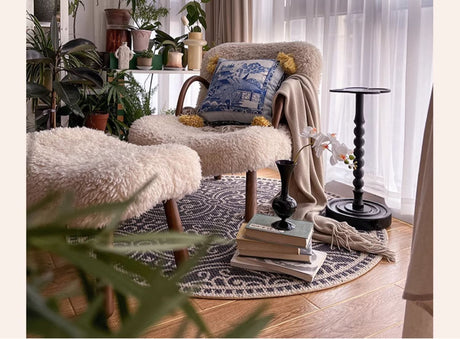 MOXI Valentina Vibrant Retro Wool Round Carpet from MOXI