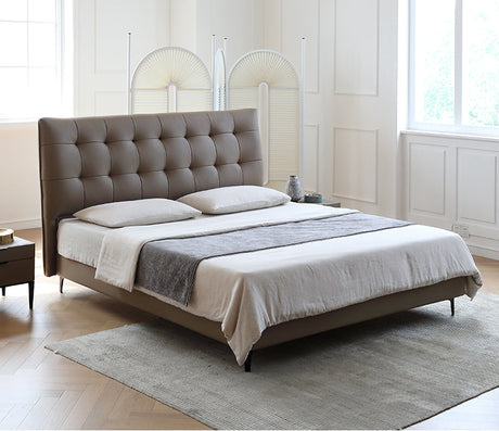 MOYU Amaryllis Creamy Stylish Retro Luxury Leather Bed from MOYU