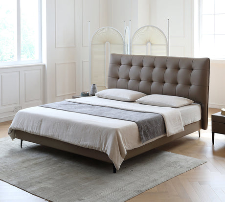 MOYU Amaryllis Creamy Stylish Retro Luxury Leather Bed from MOYU