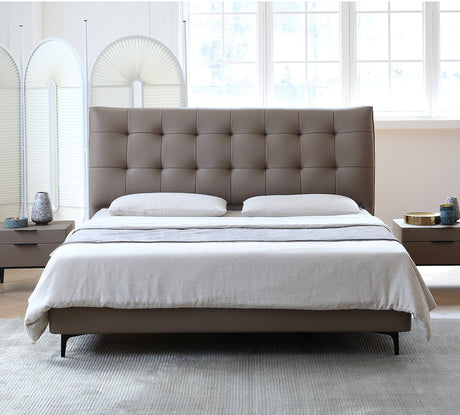 MOYU Amaryllis Creamy Stylish Retro Luxury Leather Bed from MOYU