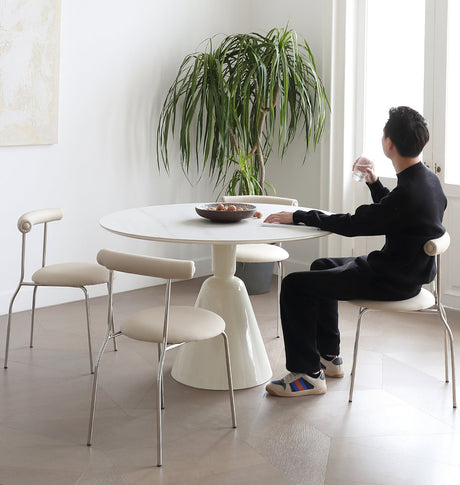 MOYU Corazon Elegant Creamy Rockboard Dining Set from MOYU