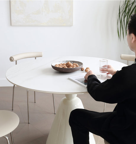 MOYU Corazon Elegant Creamy Rockboard Dining Set from MOYU