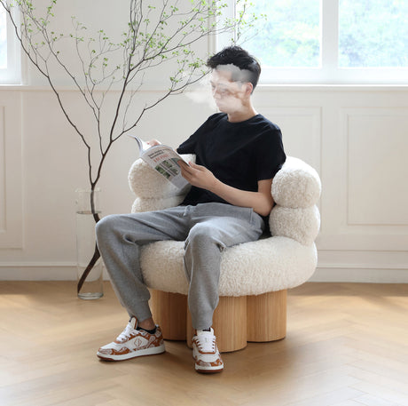 MOYU Elowen Rustic Natural Wood Leisure Chair from MOYU