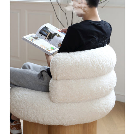 MOYU Elowen Rustic Natural Wood Leisure Chair from MOYU