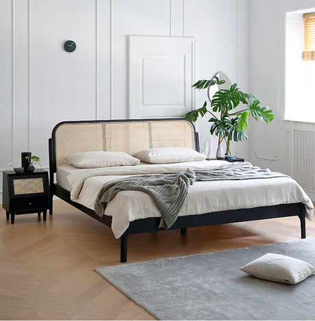 MOYU Isolde Retro Dual-Color Solid Wood Bed from MOYU