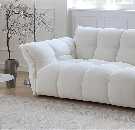 MOYU Lichtenstein Elegant Scandinavian Retro Sofa - White Cream Cloth, French Style from MOYU