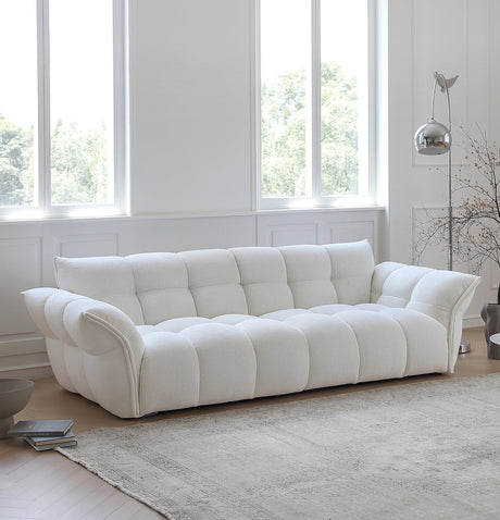 MOYU Lichtenstein Elegant Scandinavian Retro Sofa - White Cream Cloth, French Style from MOYU
