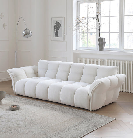 MOYU Lichtenstein Elegant Scandinavian Retro Sofa - White Cream Cloth, French Style from MOYU