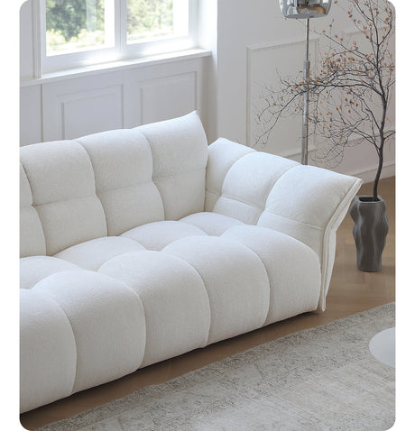 MOYU Lichtenstein Elegant Scandinavian Retro Sofa - White Cream Cloth, French Style from MOYU