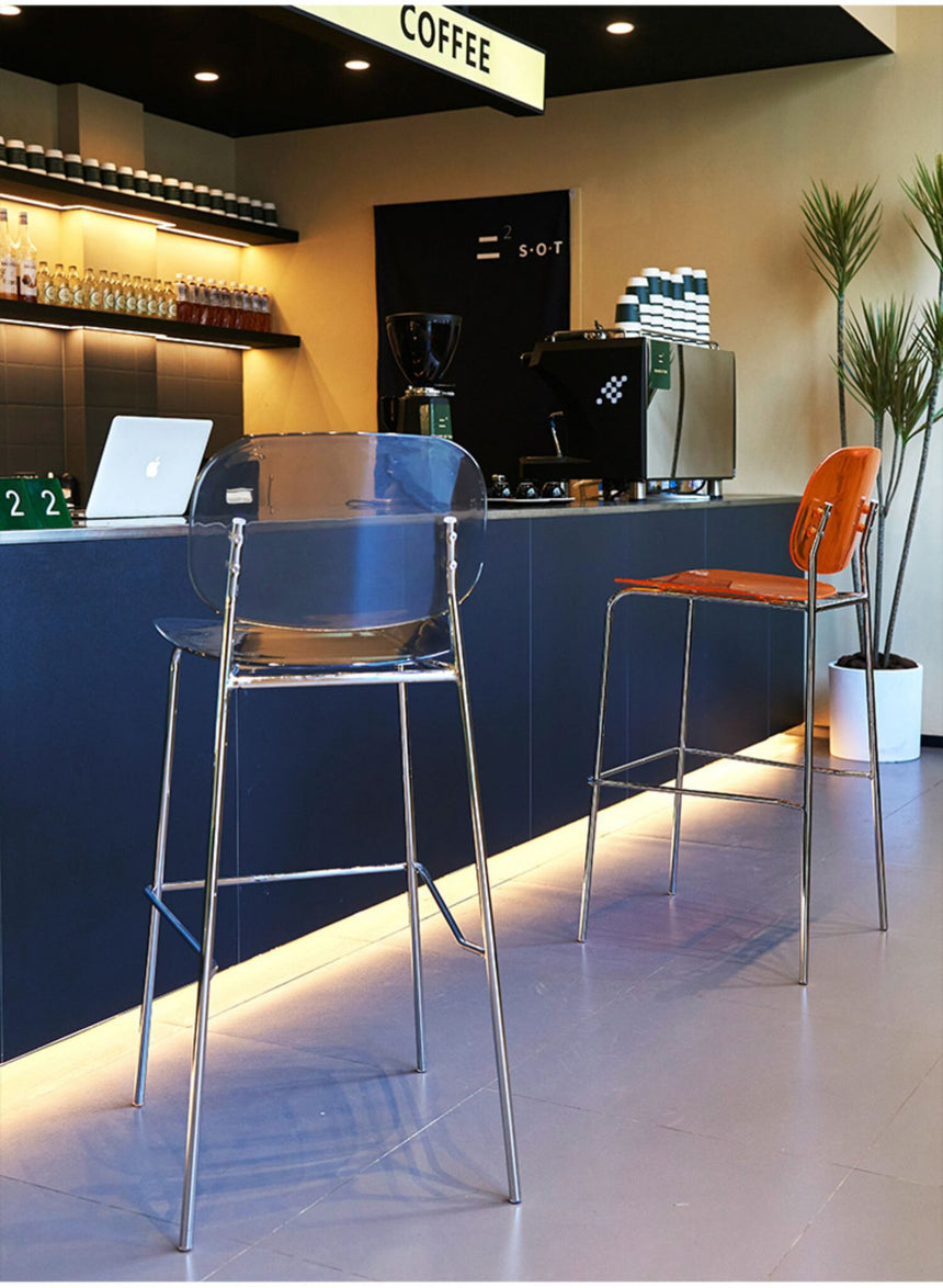 NIYE Alhambra Chic Transparent Bar Chair - Nordic Acrylic High Stool from NIYE