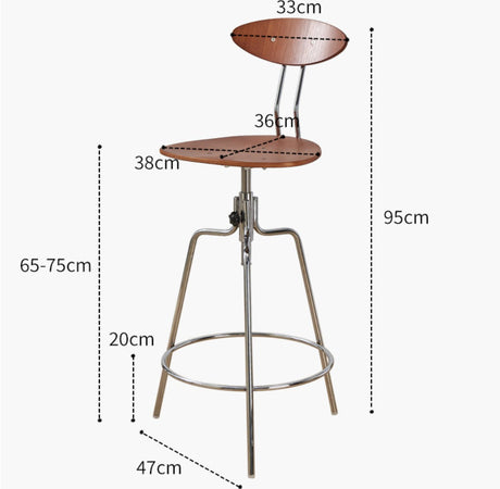 NIYE Arendal Adjustable Rustic Barstool from NIYE