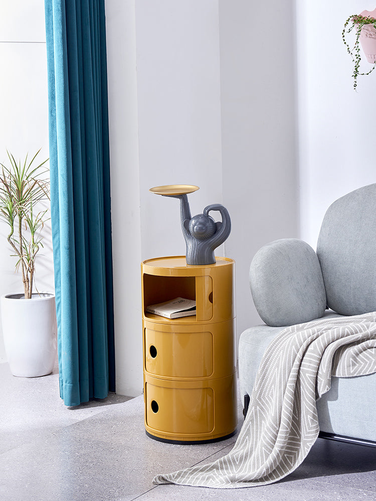 NIYE Aveline Minimalist Round Storage Side Table from NIYE