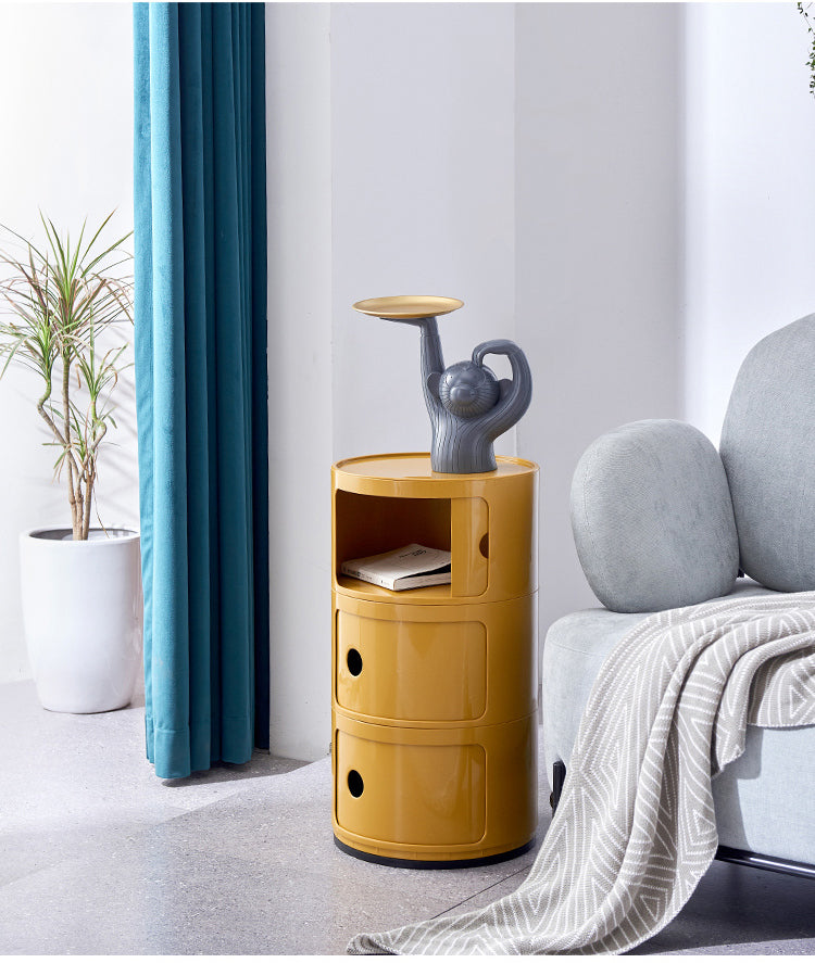 NIYE Aveline Minimalist Round Storage Side Table from NIYE
