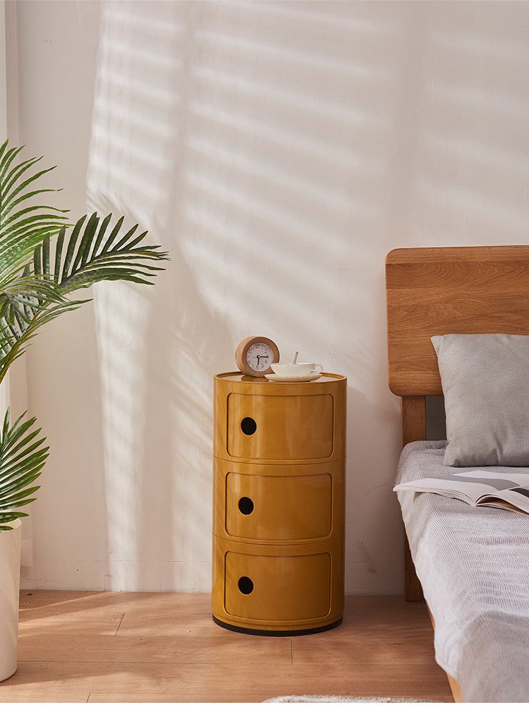 NIYE Aveline Minimalist Round Storage Side Table from NIYE