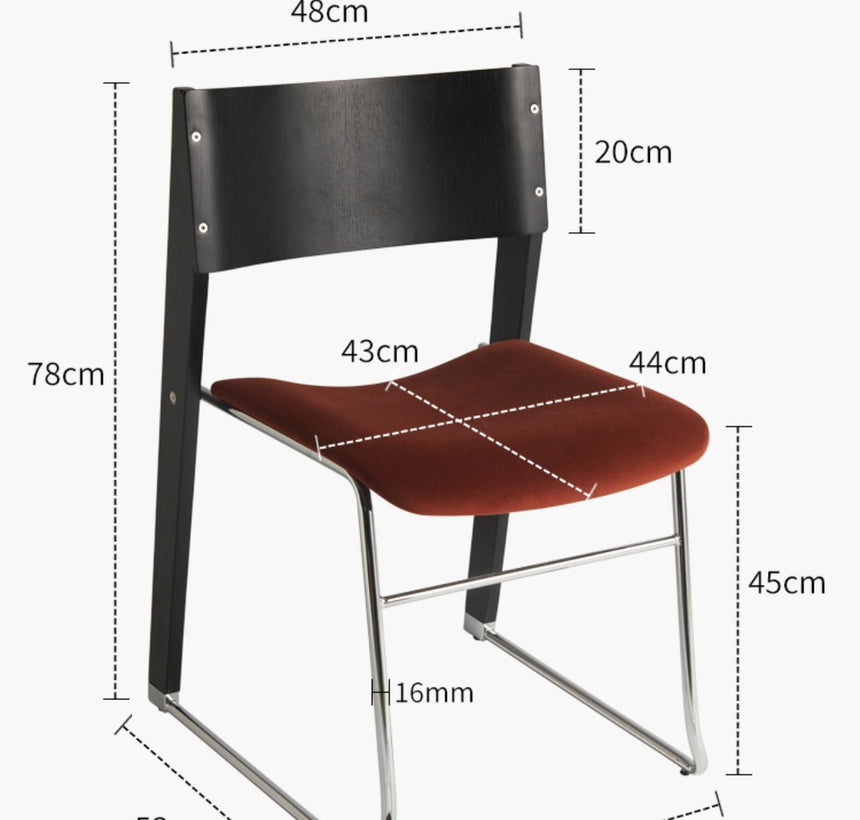 NIYE Elowen Minimalist Solid Wood Dining Chair with Backrest from NIYE