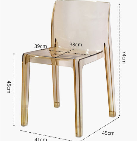 NIYE Elowen Sleek Transparent Acrylic Dining Chair from NIYE