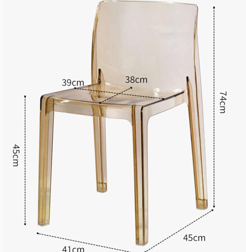 NIYE Elowen Sleek Transparent Acrylic Dining Chair from NIYE