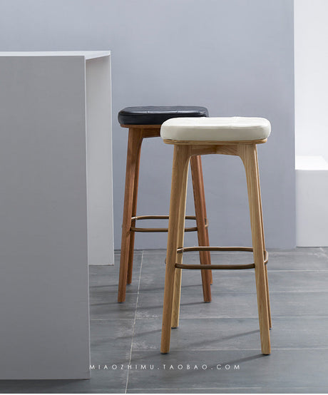 NIYE Elysia Chic Natural Wood Footstool from NIYE