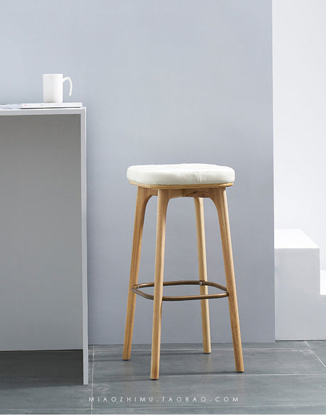 NIYE Elysia Chic Natural Wood Footstool from NIYE