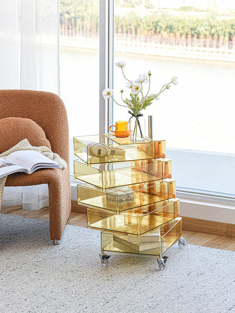 NIYE Isolde Sleek Acrylic Rotating Nightstand from NIYE
