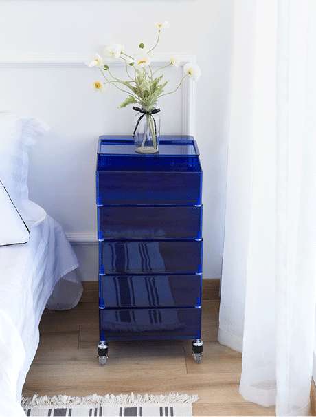 NIYE Isolde Sleek Acrylic Rotating Nightstand from NIYE