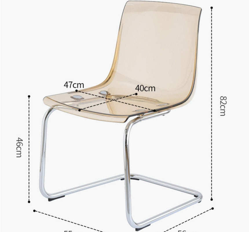 NIYE Isolde Sleek Transparent Dining Chair from NIYE