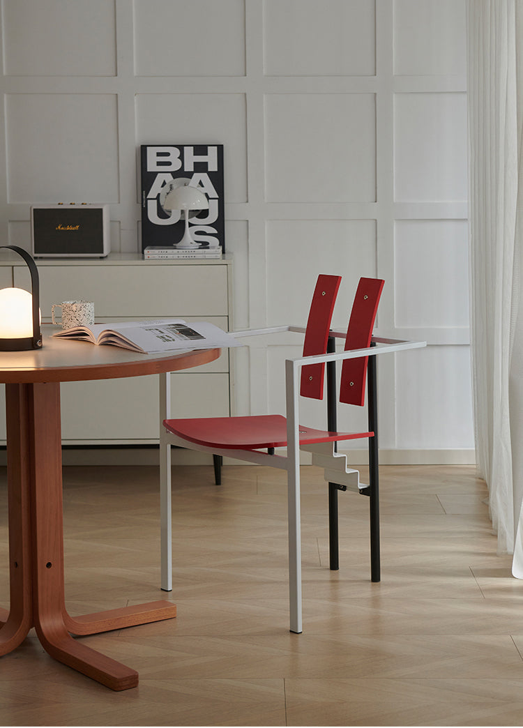 NIYE Toshiro Chic Memphis Style Solid Wood Chair from NIYE