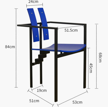 NIYE Toshiro Chic Memphis Style Solid Wood Chair from NIYE