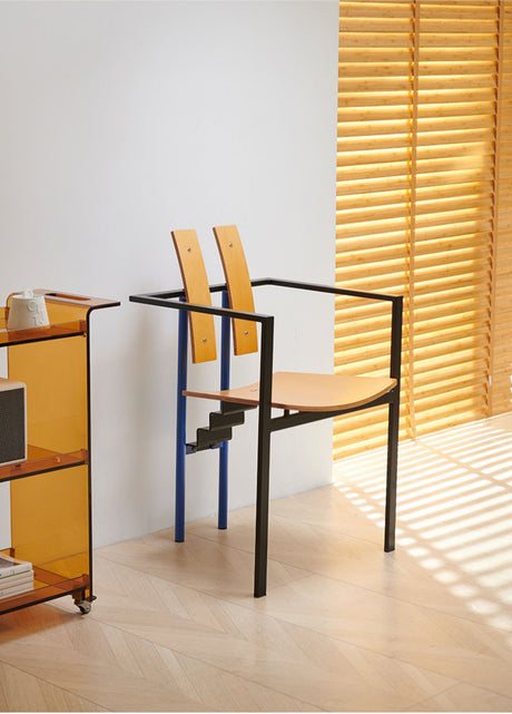 NIYE Toshiro Chic Memphis Style Solid Wood Chair from NIYE