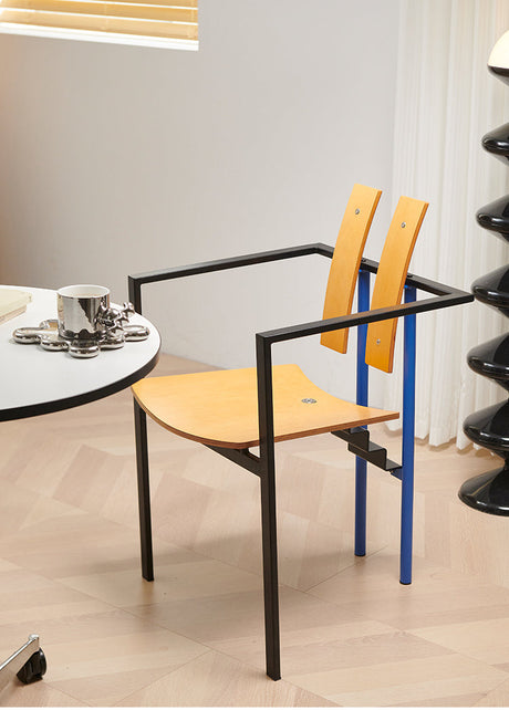 NIYE Toshiro Chic Memphis Style Solid Wood Chair from NIYE