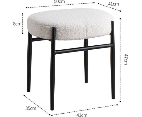 NIYE Zermatt Chic Elegant Fabric Makeup Stool from NIYE