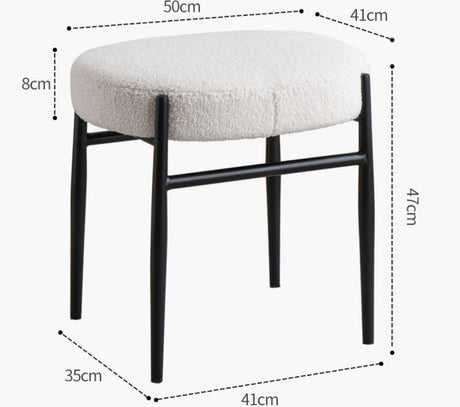 NIYE Zermatt Chic Elegant Fabric Makeup Stool from NIYE