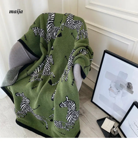 Green Zebra Retro Throw from maija