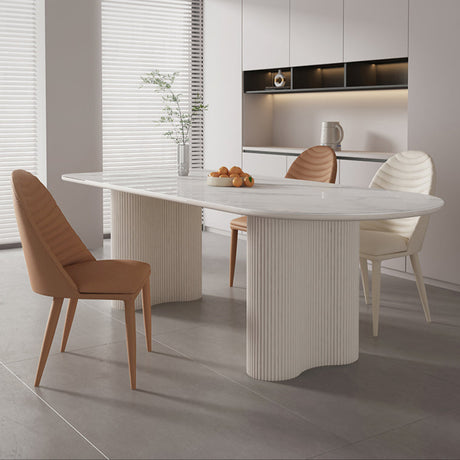 QUANMU Arlesia Elegant Light Luxury Semi-Circular Dining Table Set from QUANMU