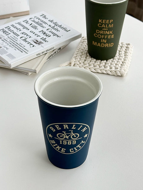 YASUKI Akira Elegant Matte Ceramic Coffee Grip Cup from YASUKI