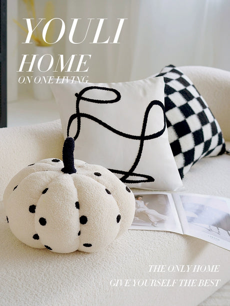 YOULI Benjamin Elegant Minimalist Black and White Sofa Pillow from YOULI