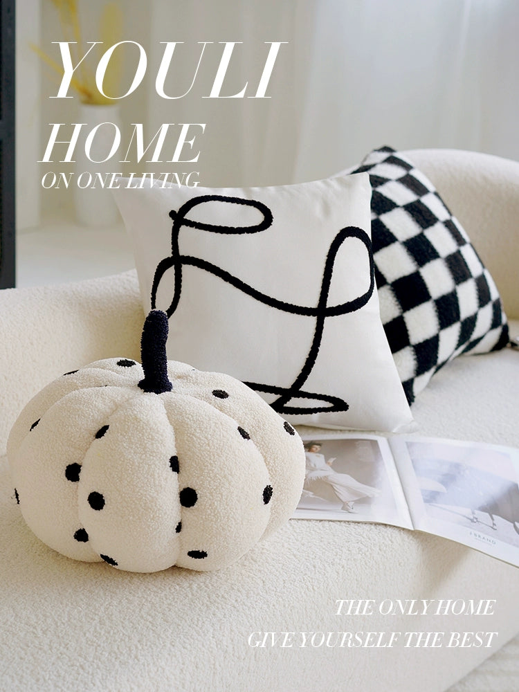 YOULI Benjamin Elegant Minimalist Black and White Sofa Pillow from YOULI