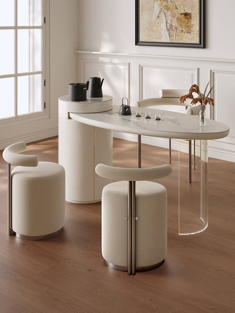 QUANMU Aisling Modern Light Luxury Creamy Style Table and Chair Set from QUANMU