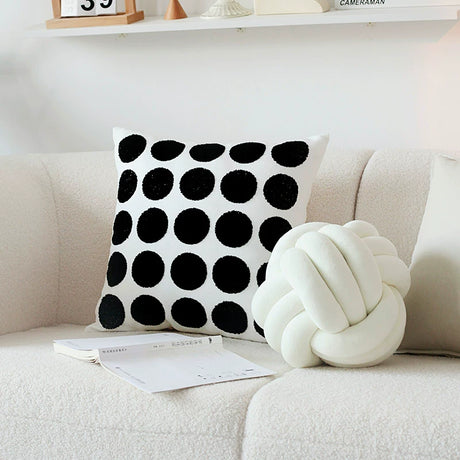 YOULI Eliana Minimalist Black and White Round Sofa Pillow from YOULI