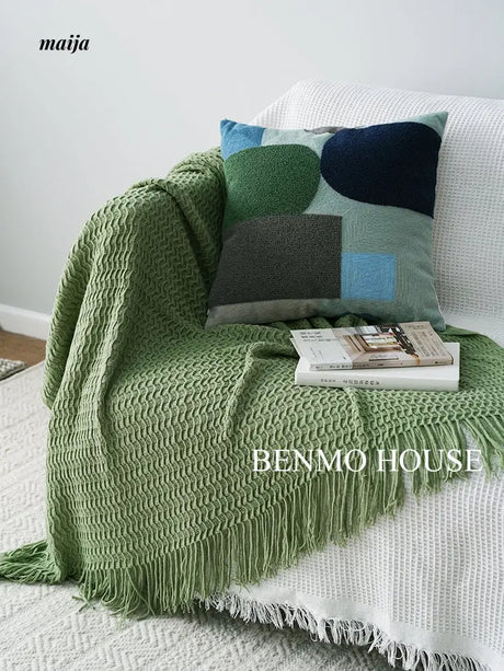 Fishbone Knitted Throw from Benmo House
