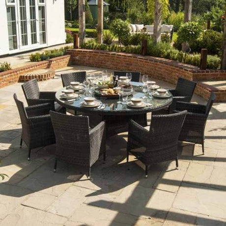 DIME GARDEN Callista Elegant Patio Umbrella Dining Set from DIME GARDEN