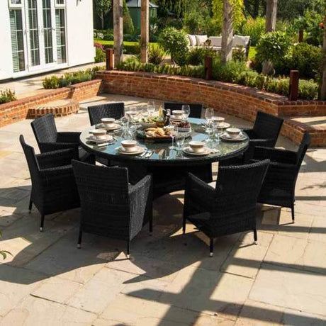 DIME GARDEN Callista Elegant Patio Umbrella Dining Set from DIME GARDEN