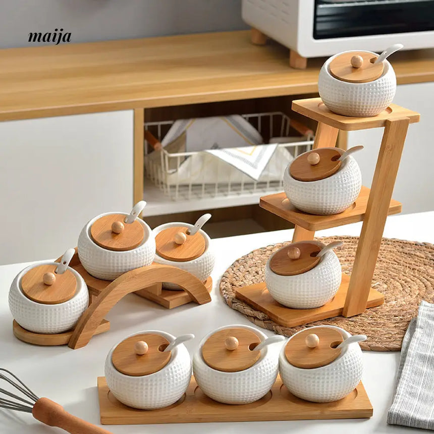 Classic Ceramic Seasoning Jar Set from maija