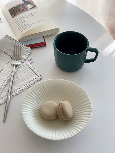 YASUKI Akira Chic Striped Ceramic Coffee Cup from YASUKI