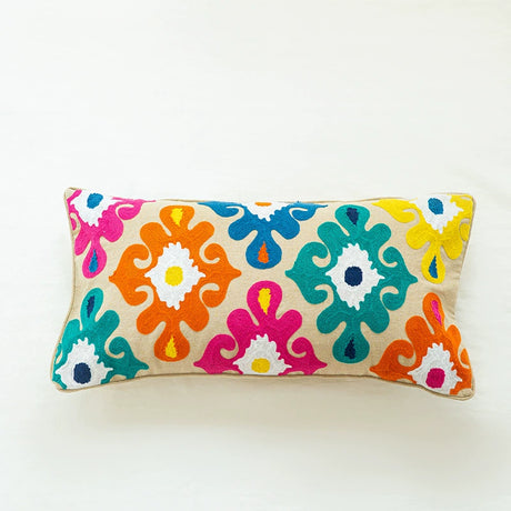 YOULI Arjun Embroidered Boho Ethnic Sofa Pillow from YOULI