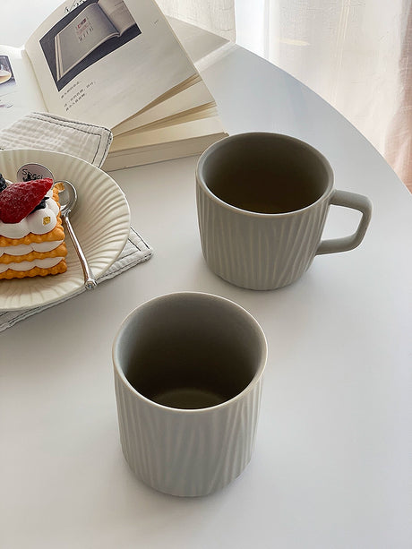 YASUKI Akira Chic Striped Ceramic Coffee Cup from YASUKI