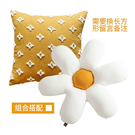 YOULI Cedric Plush Velvet Daisy Accent Pillow from YOULI